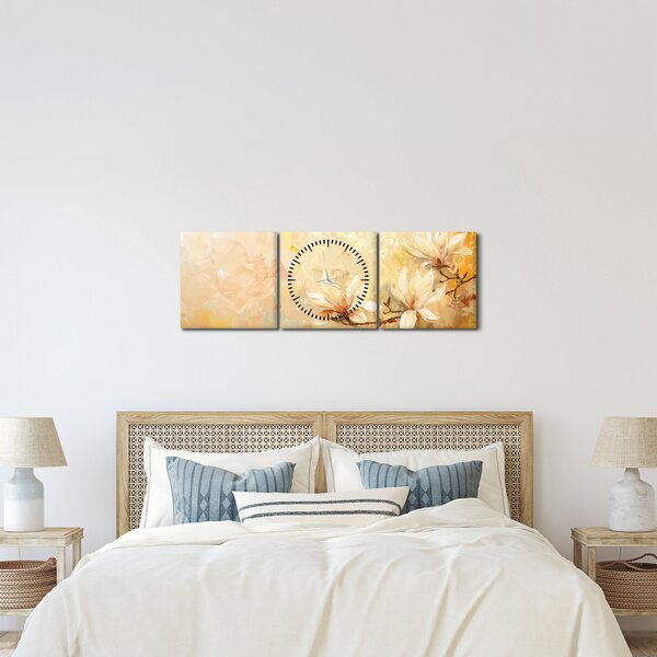 Tablou - Flori (cu ceas) (90x30 cm)