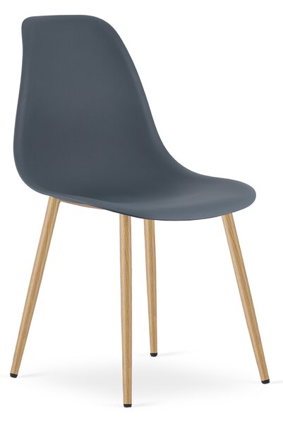 Scaun Bucatarie/Dining Velo Plus Gri Picioare Metalice Finisaj Lemn