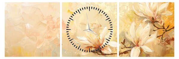Tablou - Flori (cu ceas) (90x30 cm)
