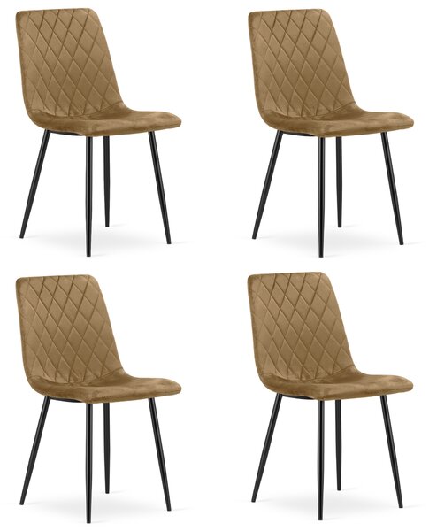 Set 4 Scaune Bucatarie/Dining Clay Catifea Maro