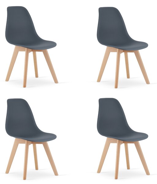 Set 4 Scaune Bucatarie/Dining Kepps Gri Inchis