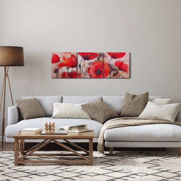 Tablou - Maculii lupului (cu ceas) (90x30 cm)