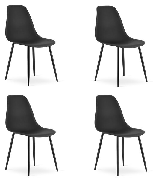 Set 4 Scaune Bucatarie/Dining Velo Plus Negre