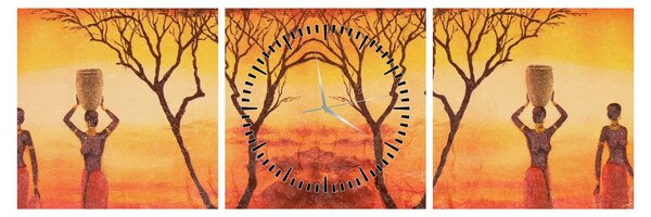 Tablou - Savana africană (cu ceas) (90x30 cm)