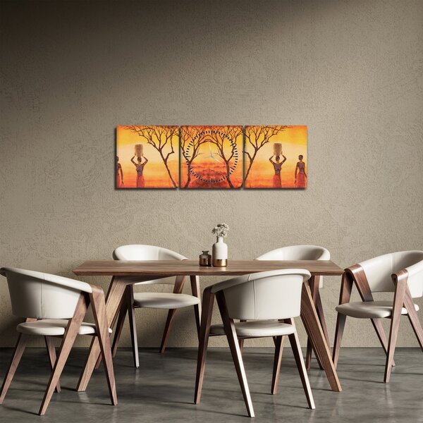 Tablou - Savana africană (cu ceas) (90x30 cm)