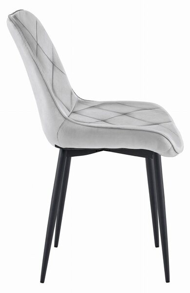 Scaun de masa din catifea TOR, gri deschis