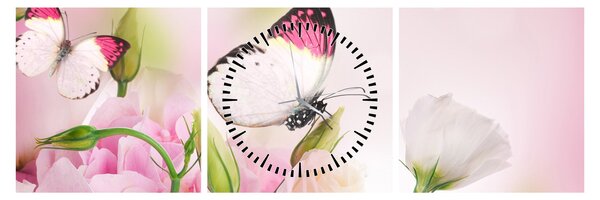 Tablou - Fluturele (cu ceas) (90x30 cm)