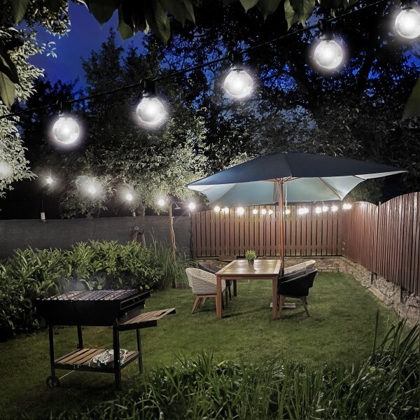 Brilagi - Ghirlandă LED decorativă de exterior, 25 x soclu E12, 20 m, IP44, alb rece