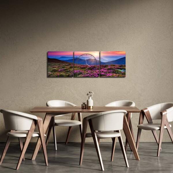 Tablou - Munte înflorit peisaj (cu ceas) (90x30 cm)
