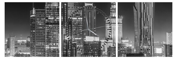 Tablou - Alb și negru New York (cu ceas) (90x30 cm)