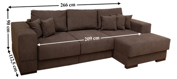 Colțar Extensibil Boston Maro - Vega 36 Dreapta