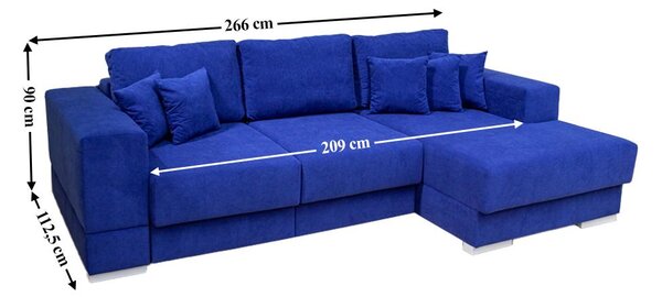 Colțar Extensibil Boston Albastru - Vega 38 Dreapta