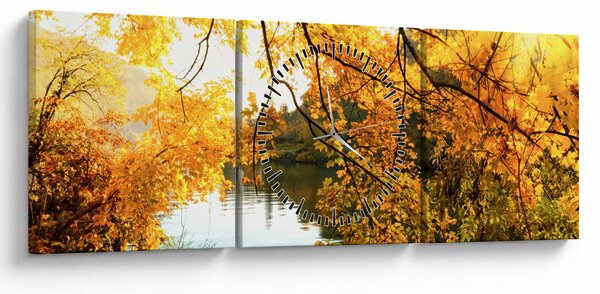 Tablou - Copac de toamnă (cu ceas) (90x30 cm)