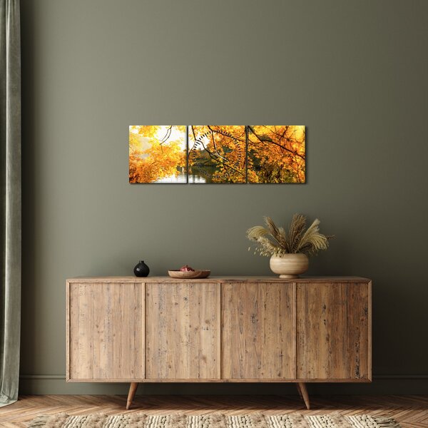 Tablou - Copac de toamnă (cu ceas) (90x30 cm)