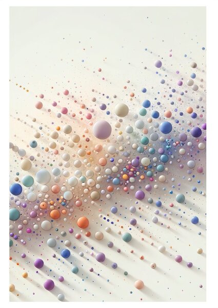 Tablou dans abstract cu bile curcubeu