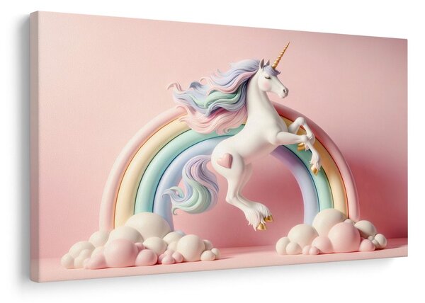 Tablou unicorn magic cu curcubeu