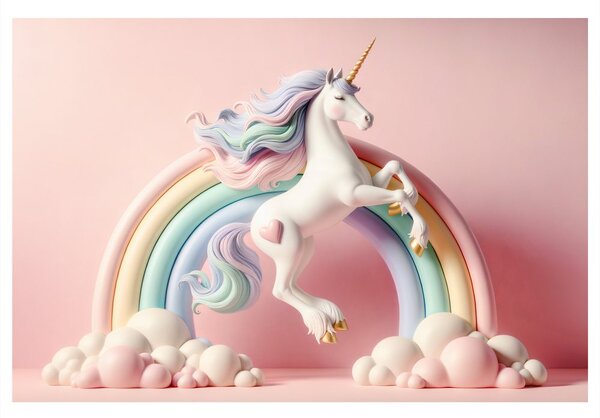 Tablou unicorn magic cu curcubeu