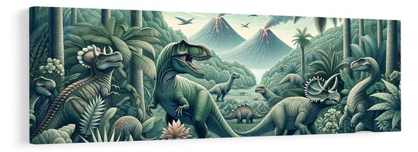 Tablou lumea sălbatică a dinozaurilor
