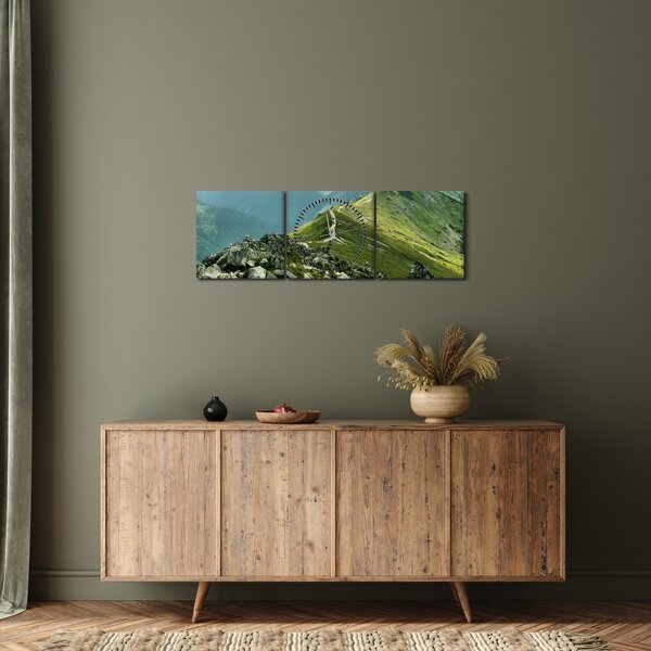 Tablou - Peisaj montan (cu ceas) (90x30 cm)