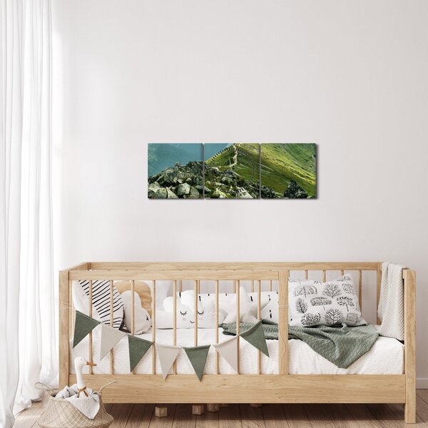 Tablou - Peisaj montan (cu ceas) (90x30 cm)