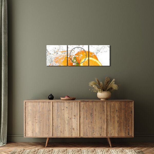 Tablou - Portocale zemoase (cu ceas) (90x30 cm)