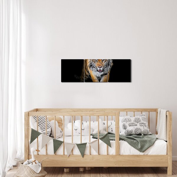 Tablou - Tiger (cu ceas) (90x30 cm)