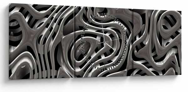 Tablou - Abstractizare metalică (cu ceas) (90x30 cm)