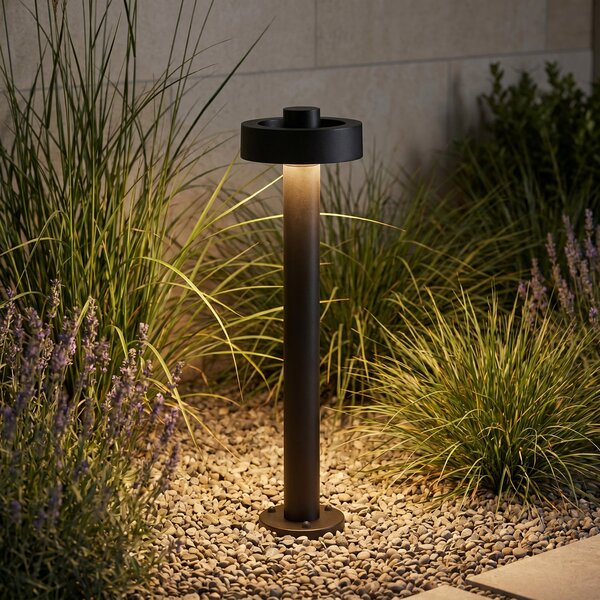 Lucande Bornă luminoasă LED Nirella, 60 cm, negru, CCT, IP65, Negru, Metal, Modern