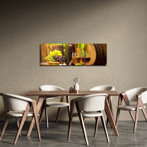 Tablou - Vinuri (cu ceas) (90x30 cm)