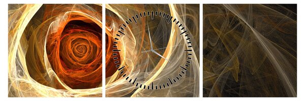 Tablou - Trandafiri abstracți în culori aprinse (cu ceas) (90x30 cm)