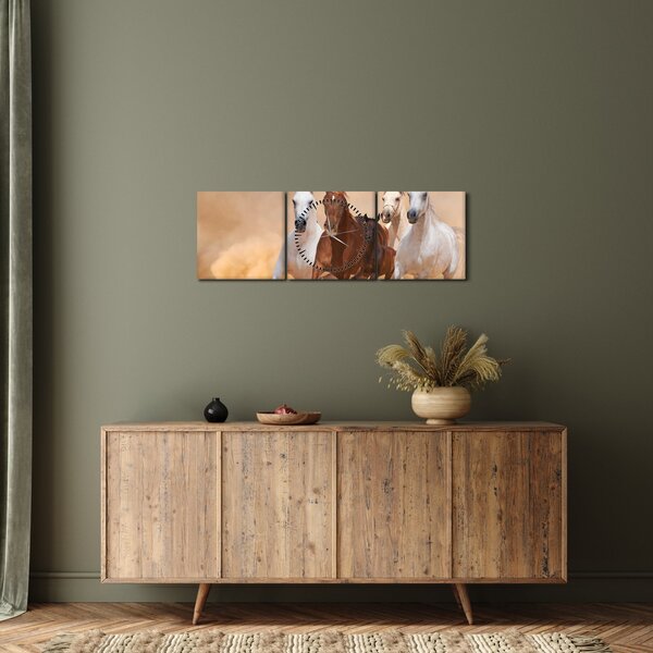 Tablou - Herghelie de cai (cu ceas) (90x30 cm)