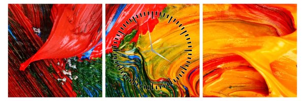 Tablou - Abstractizare albăstrire cu o perie (cu ceas) (90x30 cm)