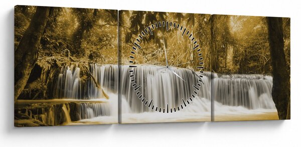 Tablou - Cascadă, de epocă (cu ceas) (90x30 cm)