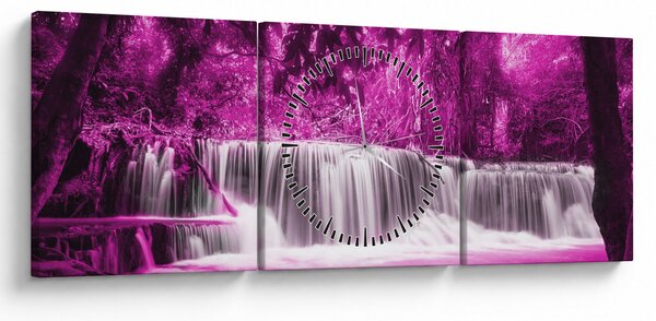 Tablou - Cascadă, violet (cu ceas) (90x30 cm)