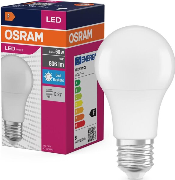 Bec LED A60 E27/8W/230V 6500K - Osram