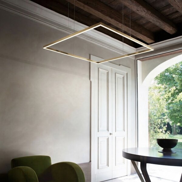Ideal Lux - Lustră LED suspendată pe cablu ORACLE SLIM LED/33W/230V CRI 90 50x50 cm, finisaj auriu