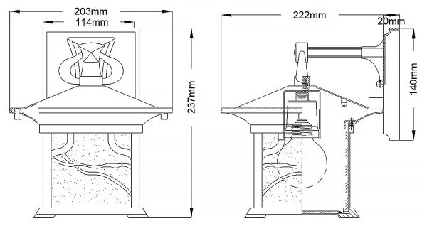 Quintiesse MORRIS M (QN-MORRIS-M) – aplică de perete pentru exterior, 1xE27/60W/230V, IP44, finisaj bronz
