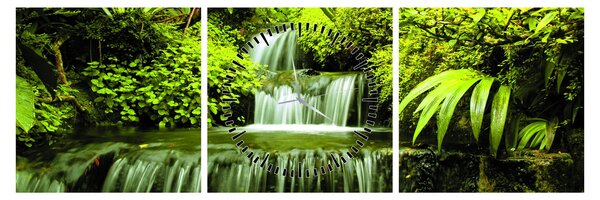 Tablou - Cascade indoneziene (cu ceas) (90x30 cm)