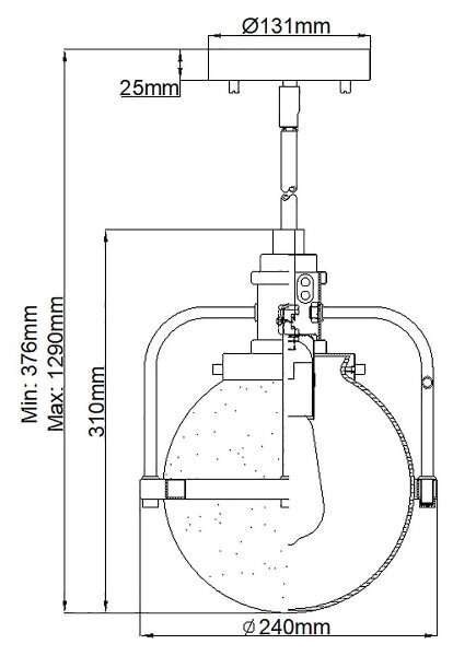 Quintiesse QN-TRIOCENT-P-NBR-Ven. Pendul cu tijă TRIOCENT 1xE27/40W/230V IP44 bronz