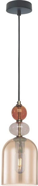 Lustră suspendată pe cablu TROPEA 1xE27/15W/230V negru/roșu fumuriu/bej