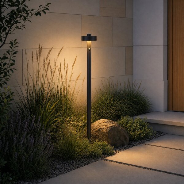 Lucande Bornă luminoasă LED Nirella, 100 cm, negru, CCT, senzor, Negru, Metal, Modern