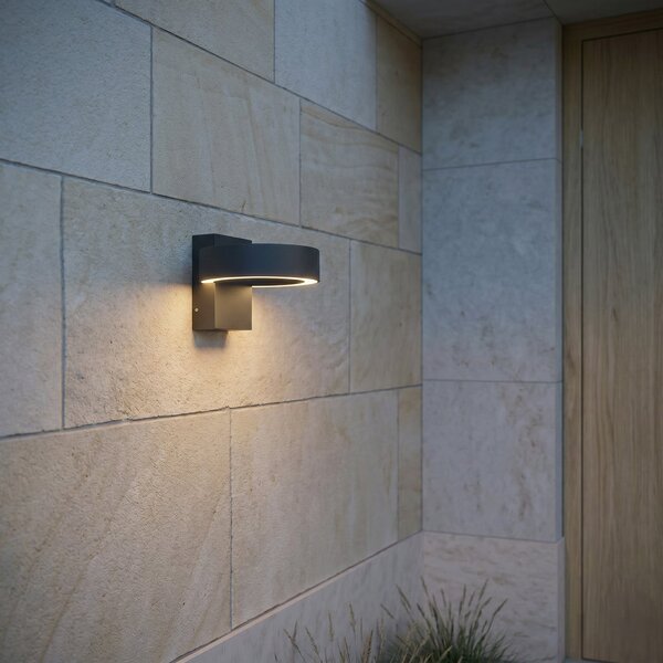 Lucande Aplică de exterior cu LED Nirella, negru, CCT, IP65, Negru, Metal, Modern