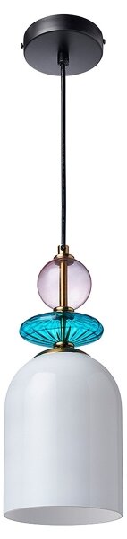 Pendul cu cablu TROPEA 1xE27/15W/230V negru/mov fumuriu/albastru/alb