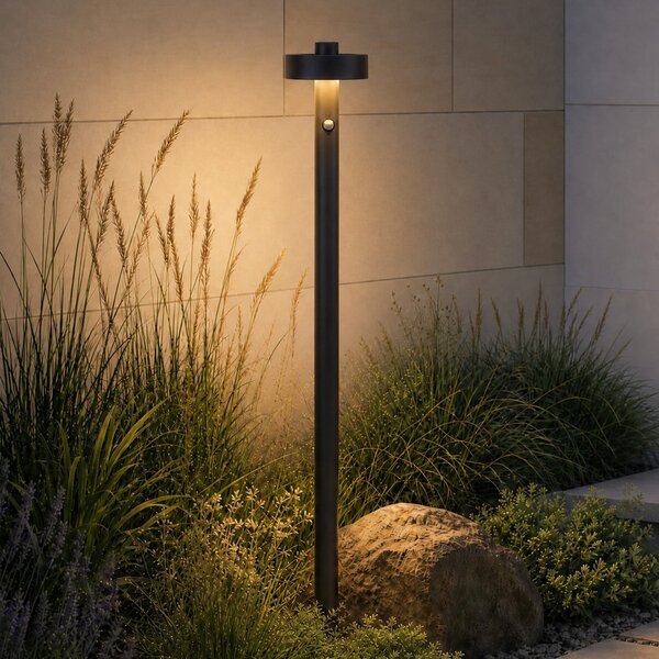 Lucande Bornă luminoasă LED Nirella, 100 cm, negru, CCT, senzor, Negru, Metal, Modern