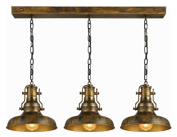 Brilagi - Lustru suspendat pe lanț PYRONIC, 3xE27/40W/230V, bronz/patină
