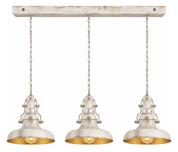 Brilagi - Candelabru suspendat pe lanț PYRONIC 3xE27/40W/230V, crem cu patină