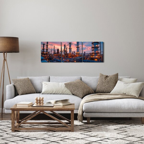 Tablou - Instalație industrială (cu ceas) (90x30 cm)