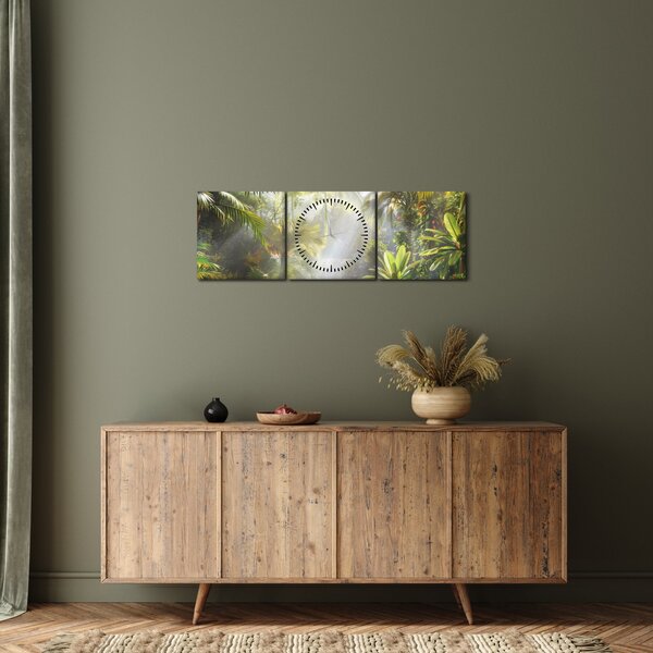 Tablou - Pădure tropicală (cu ceas) (90x30 cm)