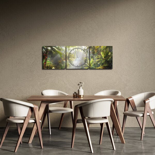 Tablou - Pădure tropicală (cu ceas) (90x30 cm)