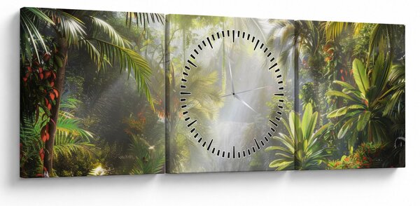 Tablou - Pădure tropicală (cu ceas) (90x30 cm)
